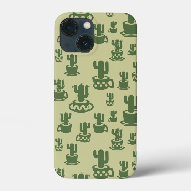 Coques Case-Mate iPhone Silhouette de cactus succulent en tasses et pots (Verso)