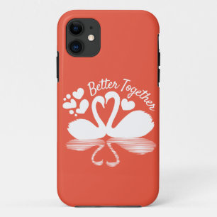 Case-Mate iPhone Case Silhouette de deux cygnes dans l'eau