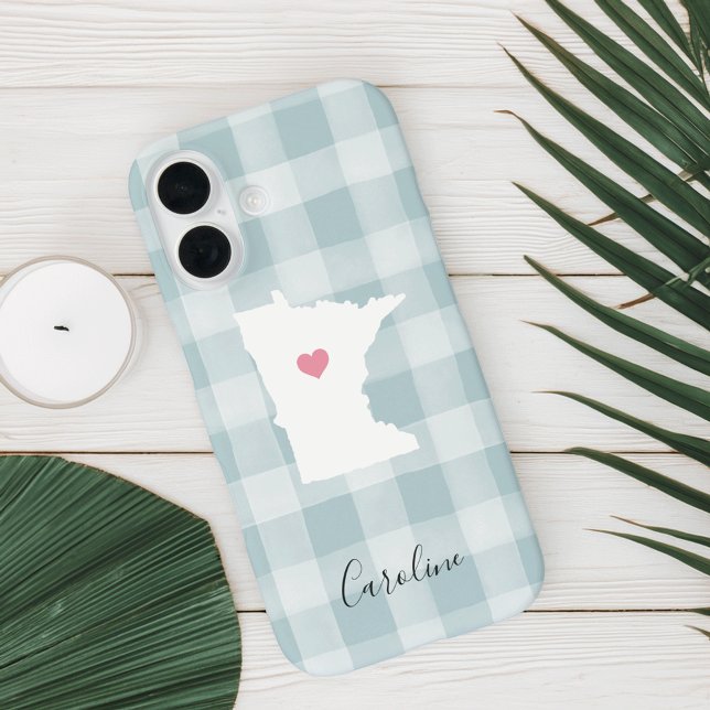 Coques Case-Mate iPhone Silhouette de l'État du Minnesota Monnaie Rustique (Créateur téléchargé)