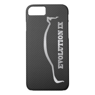 Coque iPhone 8/7 Silhouette de Mitsubishi Evo IX et carbone