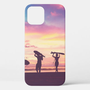 Case-Mate iPhone Case Silhouette Des surfeurs transportant leur surfboa