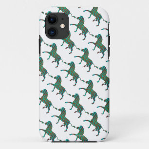 Coque Case-Mate Pour iPhone Silhouette d'impression Brown et Turquoise Zebra