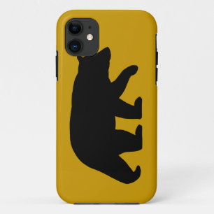 Coques Pour iPhone Silhouette d'ours noir avec la couleur faite sur