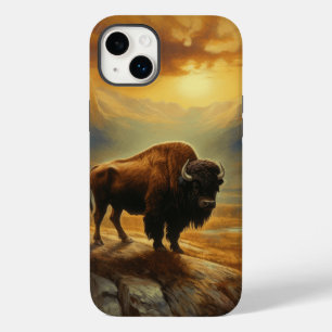 Coque Pour iPhone 14 Plus Silhouette du coucher de soleil de bison de buffle