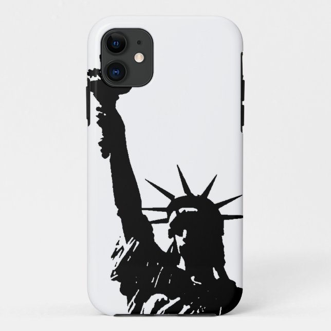 Coques Case-Mate iPhone Silhouette Lady Liberty noir et blanc (Dos)