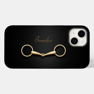 Coque Pour iPhone 14 Silhouette Or Un Peu Élégant Equestre Personnalisé