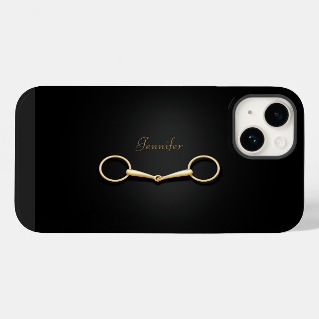 Coques Case-Mate iPhone Silhouette Or Un Peu Élégant Equestre Personnalisé (Verso (horizontal))