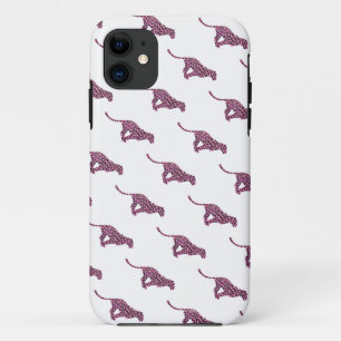 Coques Pour iPhone Silhouette rose et léopard noir