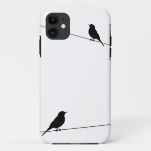 Coque iPhone 11 Silhouettes d'oiseau sur le fil