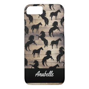 Case-Mate iPhone Case Silhouettes rustiques de Cheval Noir Personnalis