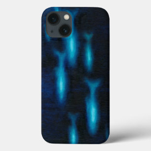 Coques Pour iPhone Silhouettes translucides bleues de poissons