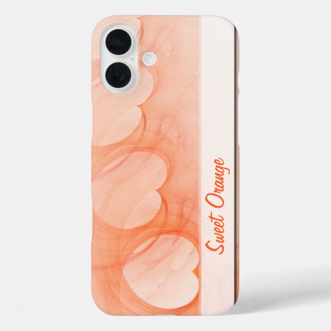 Coques Case-Mate iPhone Silky Orange Heart Line Abstrait Art Modèle (Verso)
