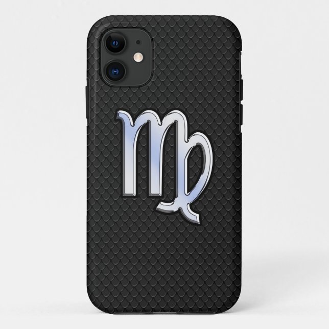 Coques Case-Mate iPhone Silver Chrome Virgo Zodiac Connexion peau de serpe (Dos)