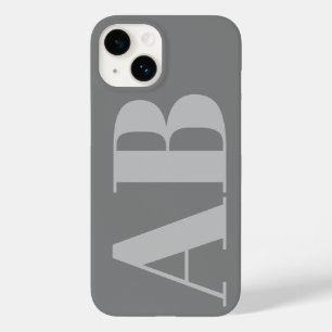 Coque Pour iPhone 14 Silver Gris moderne initial minimaliste contempora