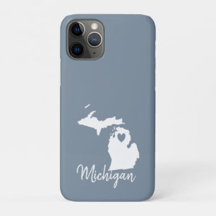 Case-Mate iPhone Case Simple Ardoise Bleu Michigan Home State Map