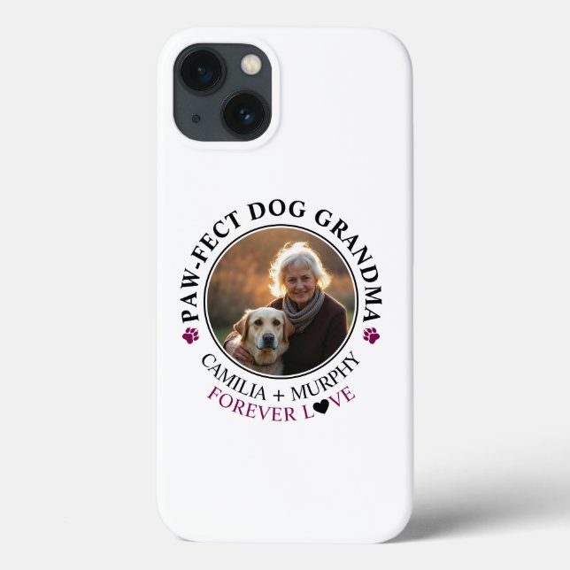 Coques Case-Mate iPhone Simple Black Text Drôle Chien Grandma Photo (Verso)