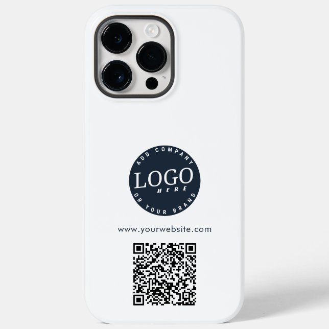 Coques Case-Mate iPhone Simple Business Logo and QR Code Custom (Verso)