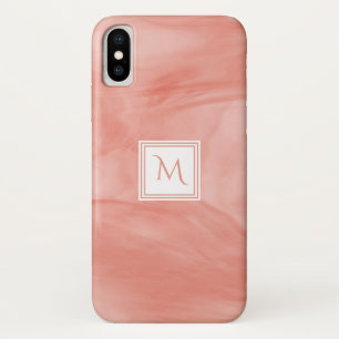 Etui iPhone Case-Mate Simple Corail rose subtil Marbre Moderne Monogramm