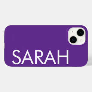Coque Pour iPhone 14 Simple Élégant Moderne Nom Personnalisé Violet Fon