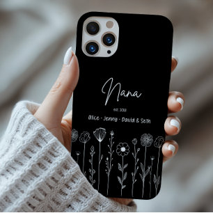 Coque Pour Pour iPhone 14 Pro Max Simple Floral Nana Titre personnalisé