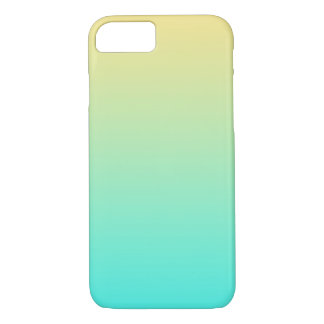 Coque iPhone 8/7 Simple Gradient Pastel Jaune Turquoise
