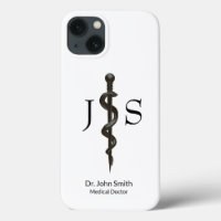 Simple Médicale professionnel Asclepius noir blanc