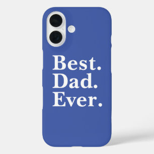 Coques iPhone 16 Simple Meilleur papa Jamais Typographie blanche su