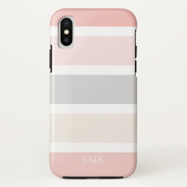 Case-Mate iPhone Case Simple moderne Gris rose rayures de crème Monogram