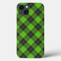 Simple motif tartan en diagonale vert foncé