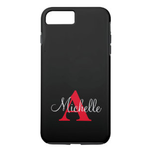 Coque Case-Mate Pour iPhone Simple Noir Gris Rouge Votre Monogramme Personnali