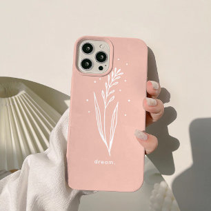 Coque Pour iPhone 14 Simple Rose Blanc Floral Esthétique Personnalisé