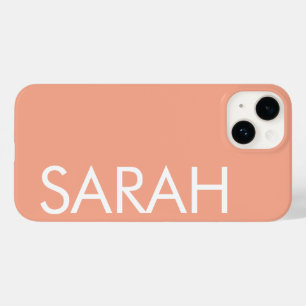 Coque Pour iPhone 14 Simple stylish Moderne Nom Customisé PEACH