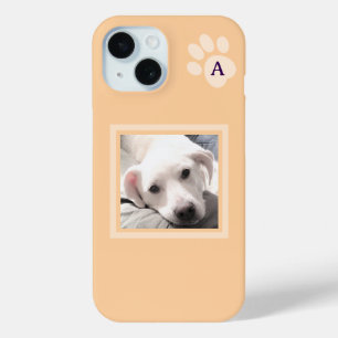 Coque Pour iPhone 15 Simple une photo de chien Paw initial pêche légère