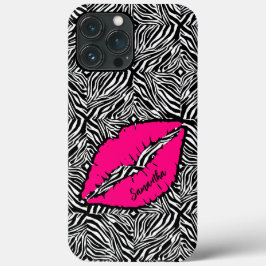 Case-Mate iPhone Case Simple Zèbre avec lèvres roses Personnalisé