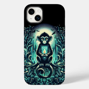 Coque Pour iPhone 14 Plus Singe Mystique dans la Forêt Enchantée