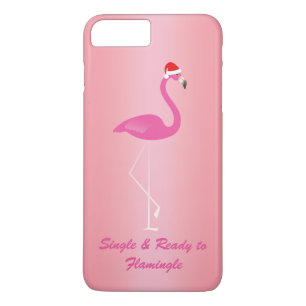 Coques Pour iPhone Single & Ready to Flamingle Xmas iPhone 7 en Rose