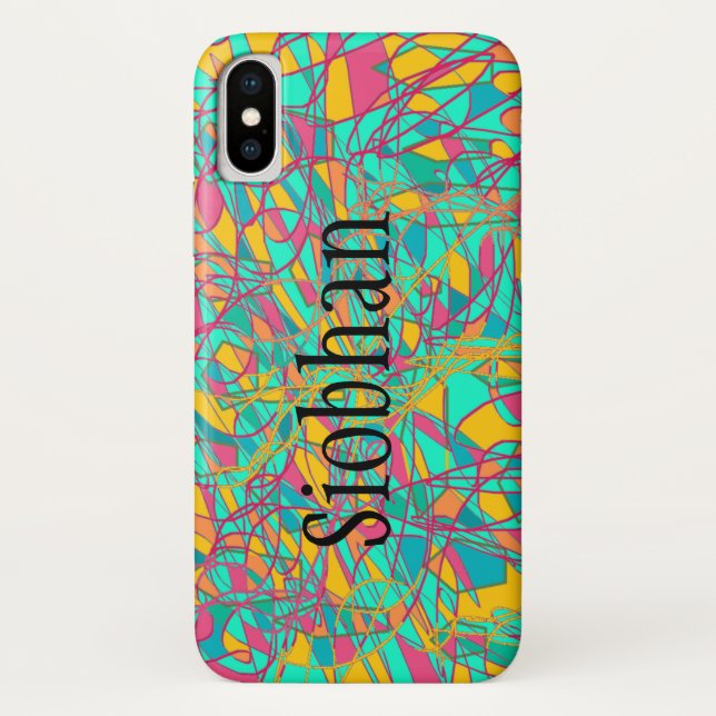 Coques Case-Mate iPhone Siobhan d'art abstrait noir orphelin (Dos)