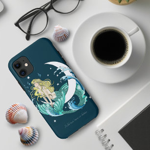 Case-Mate iPhone Case Sirène Blonde Lune Croissante Art Déco Fantastique