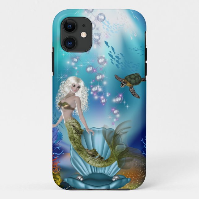 Coques Case-Mate iPhone Sirène et tortue de mer (Dos)