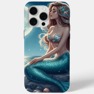 Coque iPhone 15 Pro Max Sirène sur la plage la nuit