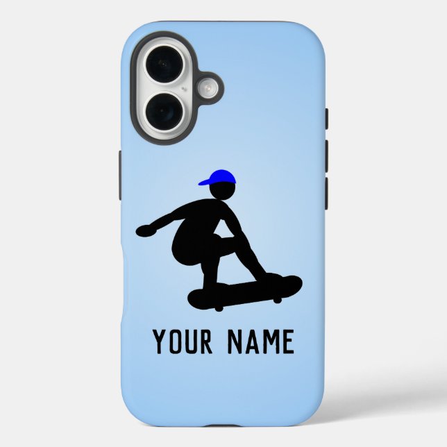 Coques Case-Mate iPhone Skateboarder guy faisant des Tricks - bleu cool pe (Verso)
