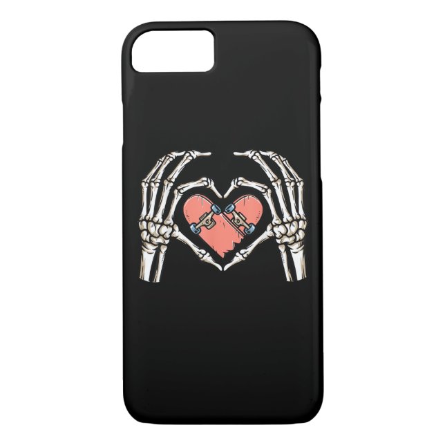 Coques Case-Mate iPhone Skeleton Hand Heart Skateboard Valentines Day Funn (Dos)