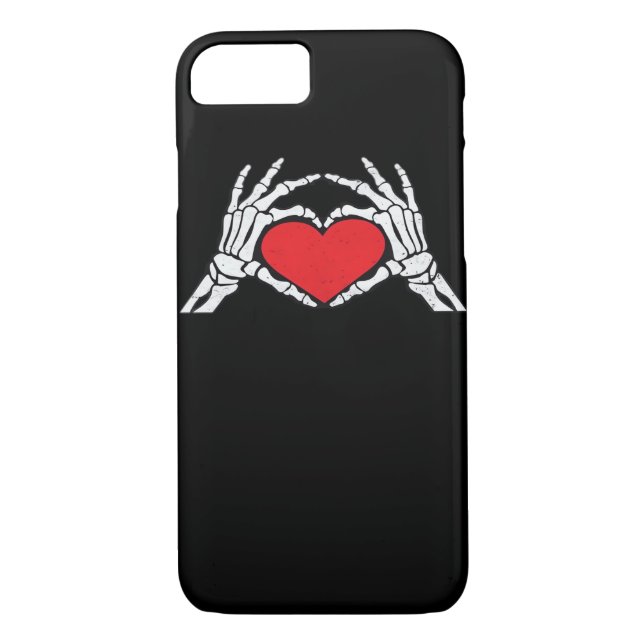 Coques Case-Mate iPhone Skeleton Met Un Coeur Rouge Classique (Dos)