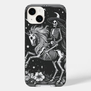 Coque Pour iPhone 14 Skeleton Riding Unicorn Skeleton Tarot Card