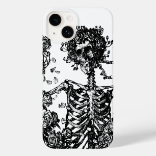 Coque Pour iPhone 14 Skeletons et Rose
