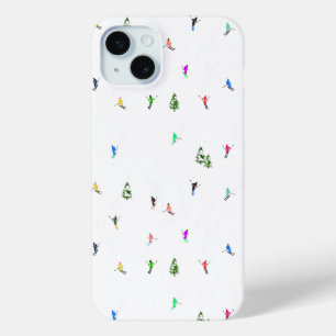Coque iPhone 15 Mini Ski alpin d'hiver Ski Ski Ski Motif