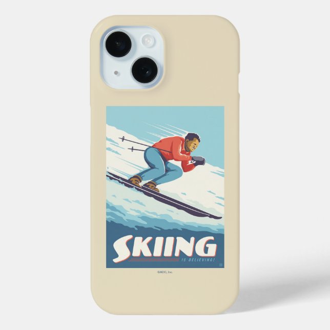 Coques Case-Mate iPhone Ski est croire Retro Print (Verso)