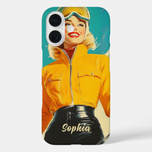 Coques iPhone 16 Ski rétros Glamour Vintage hiver Aventure