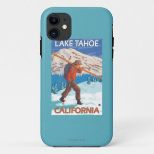Coque iPhone 11 Skis de transport de neige de skieur - le lac