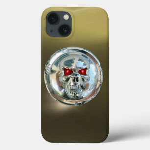 Etui iPhone 13 SKULL RIDERS GEM gris noir